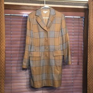 Pendleton brown windowpane wool coat size 10